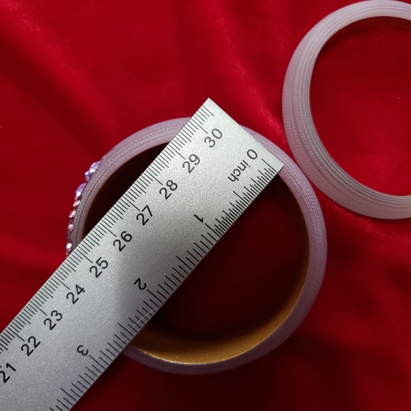 Vintage Purple Plum Carved LUCITE with Rhinestones WIDE Tapered Bangle Bracelet - Picture 16 of 16